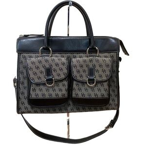 Dooney & Bourke book tote signature logo double pocket tote satchel